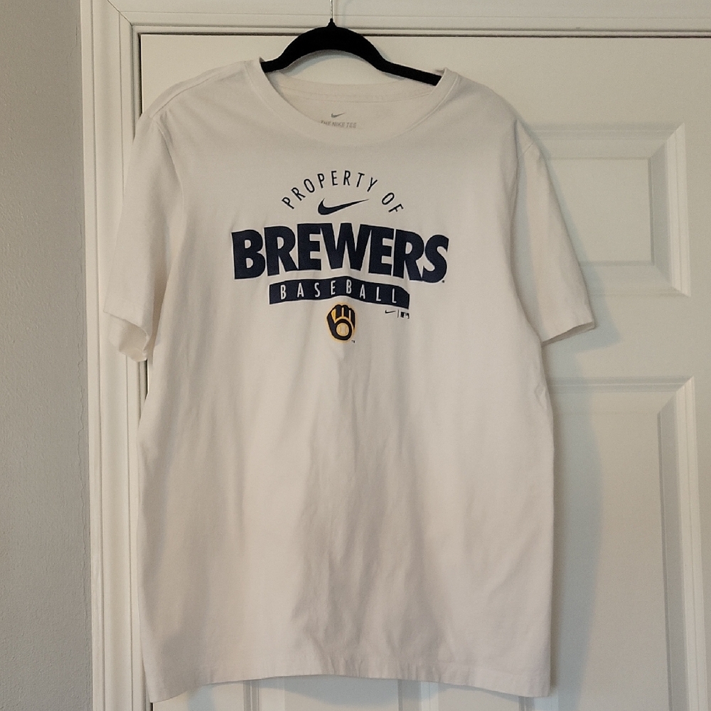 Nike Men's White Brewers Baseball Tee